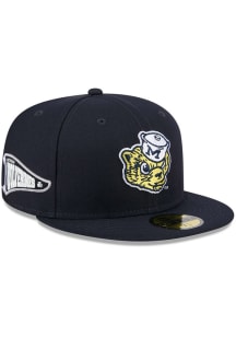 New Era Michigan Wolverines Mens Blue Pennant 59FIFTY Fitted Hat