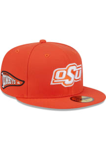 New Era Oklahoma State Cowboys Mens Orange Pennant 59FIFTY Fitted Hat