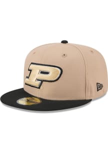New Era Purdue Boilermakers Mens Tan 2T Evergreen 59FIFTY Fitted Hat