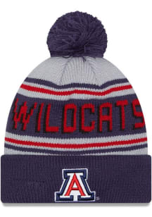 New Era Arizona Wildcats Navy Blue Evergreen Cuff Pom Mens Knit Hat