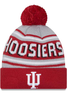 New Era Indiana Hoosiers Cardinal Evergreen Cuff Pom Mens Knit Hat