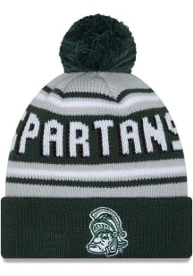 New Era Michigan State Spartans Green Evergreen Cuff Pom Mens Knit Hat