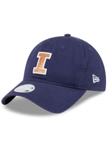 New Era Illinois Fighting Illini Navy Blue Evergreen W Glitter 9TWENTY Womens Adjustable Hat