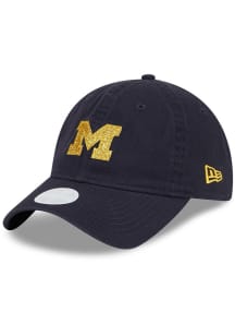 New Era Michigan Wolverines Blue Evergreen W Glitter 9TWENTY Womens Adjustable Hat
