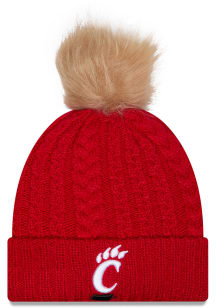 New Era Cincinnati Bearcats Red Luxe Cuff Pom Womens Knit Hat