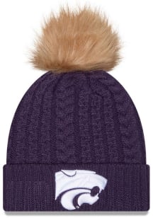 New Era K-State Wildcats Purple Luxe Cuff Pom Womens Knit Hat
