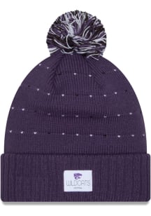 New Era K-State Wildcats Purple Labeled Cuff Pom Womens Knit Hat