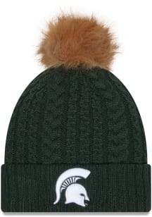 New Era Michigan State Spartans Green Luxe Cuff Pom Womens Knit Hat