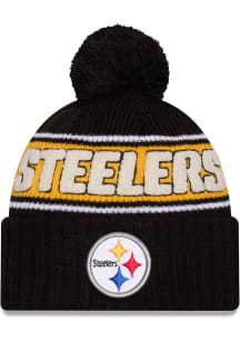 New Era Pittsburgh Steelers Black 2024 Sideline OTC JR Sport Cuff Youth Knit Hat