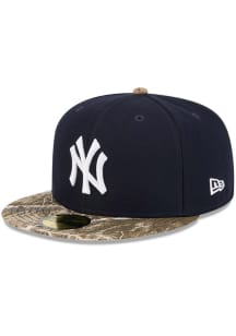 New Era New York Yankees Mens Navy Blue Camo Visor 59FIFTY Fitted Hat
