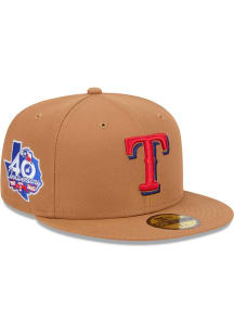 New Era Texas Rangers Mens Tan Color Pack OTC Logo 59FIFTY Fitted Hat