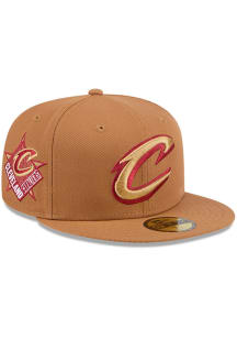 New Era Cleveland Cavaliers Mens Tan Color Pack OTC Logo 59FIFTY Fitted Hat