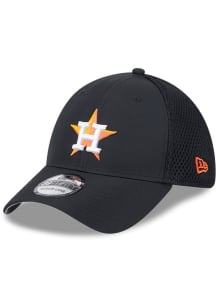 New Era Houston Astros Mens Black Team Tone 39THIRTY Flex Hat