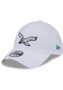 New Era Philadelphia Eagles Mens White Evergreen Team Classic 39THIRTY Flex Hat