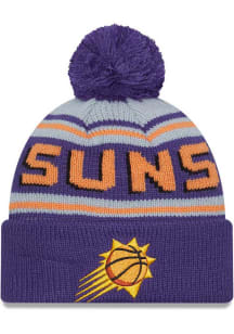 New Era Phoenix Suns Purple Evergreen Cuff Pom Mens Knit Hat