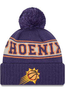 New Era Phoenix Suns Purple Retro Cuff Pom Mens Knit Hat