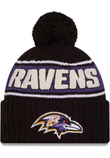 New Era Baltimore Ravens Black 2024 Sideline OTC Sport Cuff Mens Knit Hat