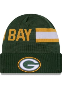 New Era Green Bay Packers Green 2024 Sideline Tech Mens Knit Hat