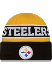 New Era Pittsburgh Steelers Black Reverse Cuff Mens Knit Hat