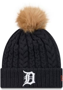 New Era Detroit Tigers Navy Blue Luxe Cuff Pom Womens Knit Hat