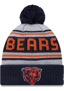 New Era Chicago Bears Navy Blue Evergreen JR Cuff Pom Youth Knit Hat