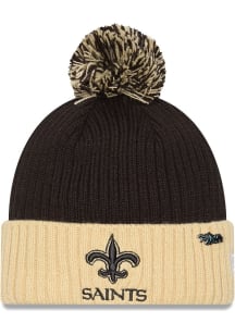 New Era New Orleans Saints Tan 2024 Inspire Change Cuff Pom Mens Knit Hat