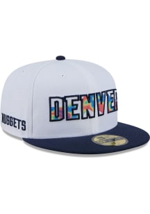 New Era Denver Nuggets Mens White 2024 NBA City Edition 59FIFTY Fitted Hat