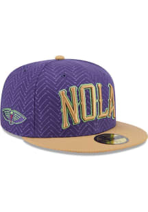 New Era New Orleans Pelicans Mens Purple 2024 NBA City Edition 59FIFTY Fitted Hat