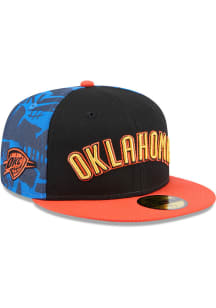 New Era Oklahoma City Thunder Mens Black 2024 NBA City Edition 59FIFTY Fitted Hat
