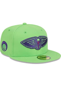 New Era New Orleans Pelicans Mens Green 2024 NBA City Edition 59FIFTY Fitted Hat