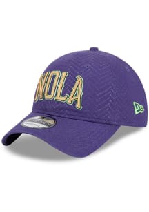 New Era New Orleans Pelicans 2024 NBA City Edition 9TWENTY Design Adjustable Hat - Purple