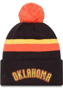 New Era Oklahoma City Thunder Black 2024 NBA City Edition Knit Graphics Mens Knit Hat