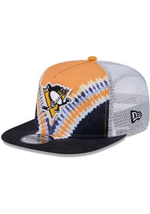 New Era Pittsburgh Penguins Black Dye Golfer Trucker Mens Snapback Hat