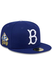 New Era Brooklyn Dodgers Mens Navy Blue MLB25 Jackie Robinson Day 59FIFTY Fitted Hat