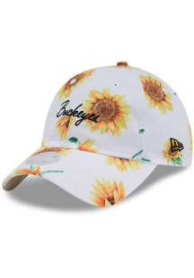 New Era Ohio State Buckeyes White Sunflower 9TWENTY Womens Adjustable Hat