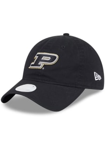 New Era Purdue Boilermakers Black Evergreen Glitter 9TWENTY Womens Adjustable Hat
