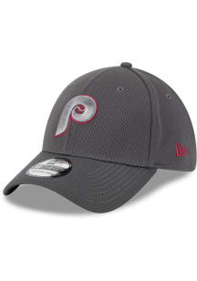 New Era Philadelphia Phillies Mens Grey Evergreen Dash Mark 39THIRTY Flex Hat