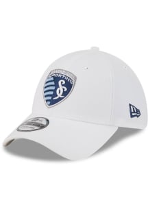 New Era Sporting Kansas City Mens White Evergreen Team Classic 39THIRTY Flex Hat