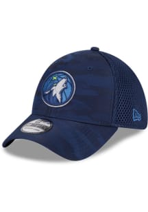 New Era Minnesota Timberwolves Mens Navy Blue Tonal Camo 39THIRTY Flex Hat