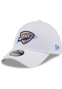 New Era Oklahoma City Thunder Mens White Evergreen Team Classic 39THIRTY Flex Hat