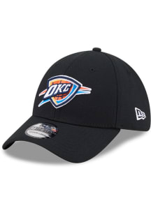 New Era Oklahoma City Thunder Mens Black Evergreen Team Classic 39THIRTY Flex Hat