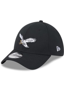 New Era Philadelphia Eagles Mens Black Evergreen Team Classic 39THIRTY Flex Hat