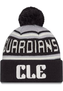 New Era Cleveland Guardians Navy Blue Evergreen Cuff Pom Mens Knit Hat