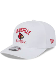 New Era Louisville Cardinals Team Wordmark & Logo Stretch 9SEVENTY Adjustable Hat - White