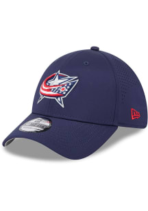 New Era Columbus Blue Jackets Mens Blue Mid Perf 39THIRTY Flex Hat