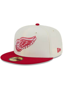 New Era Detroit Red Wings Mens White 2T Evergreen 59FIFTY Fitted Hat