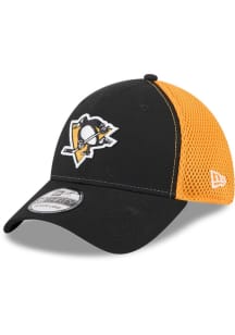 New Era Pittsburgh Penguins Mens Black Evergreen 2T Neo 39THIRTY Flex Hat