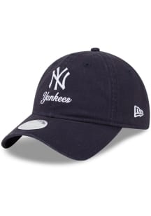 New Era New York Yankees Navy Blue Preppy Team 9TWENTY Womens Adjustable Hat