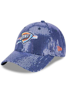 New Era Oklahoma City Thunder Navy Blue Sequin 9FORTY Womens Adjustable Hat