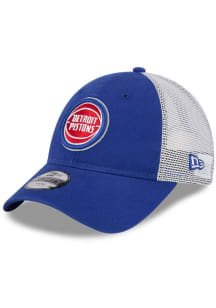 New Era Detroit Pistons Blue Evergreen Trucker JR 9FORTY Youth Adjustable Hat